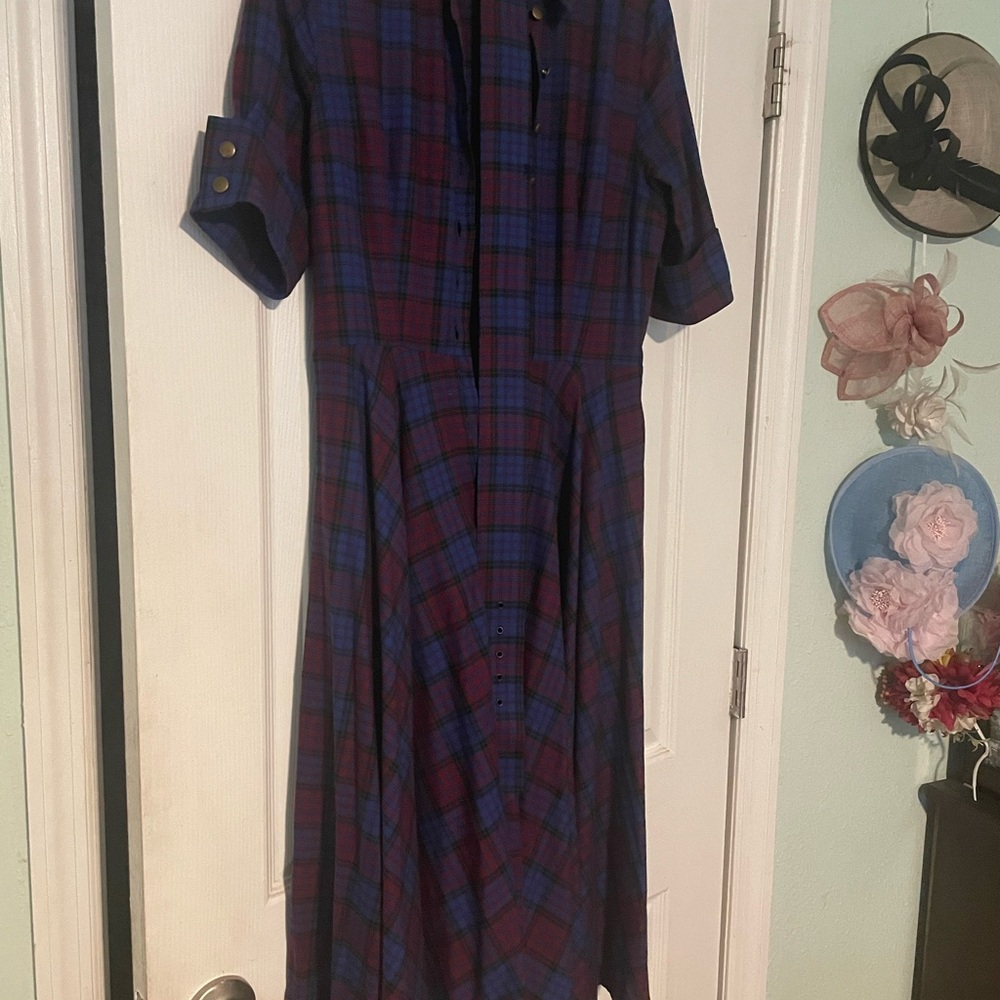 British Retro Way Out West mulberry tartan - Picture 4 of 4